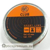 Пульки RWS Club 4,5 мм 0,45 г.